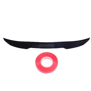 Imagem de aqxreight Spoiler Traseiro do Porta-malas do Carro, Material ABS Ajustável de 117 128 Cm para Maior Estabilidade e Força Descendente, Com Fita Adesiva Forte, para Modelo (Preto Brilhante + Preto)