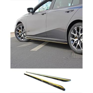 Imagem de Protetor difusor de extensão de spoiler labial para saia lateral de carro compatível com EMPOW 2021+ acessórios de avental divisor de saia lateral (preto amarelo)