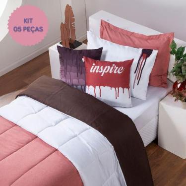 Imagem de Kit Conjunto de Edredom Hipercal 400 Fios Dupla Face em Tecido com Toq