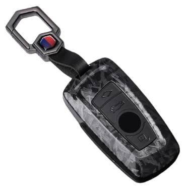 Imagem de Capa de chave de carro estilo fibra de carbono compatível com BMW 1 3 5 7 Série X1 X3 X4 X5 F10 F15 F16 F20 F30 F18 F25 M3 M4 Suporte de capa de chave(F-Carbon Set2)