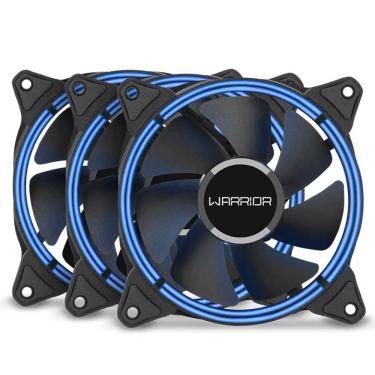 Imagem de Kit 3 Coolers 120mm Multilaser Warrior Harb - LED Azul - GA193