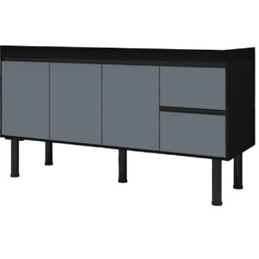 Imagem de Gabinete Madeira Color 1,94m Preto/cinza - 296 - Primatto