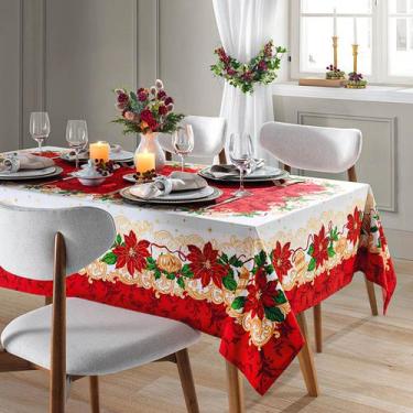 Imagem de Toalha de Mesa Retangular 6 Lugares Dohler 140x210 Natal 110