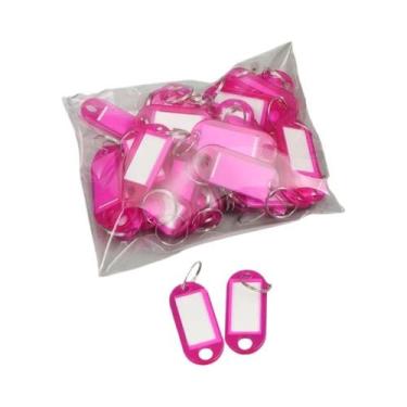 Imagem de Etiquetas Coloridas Para Chaveiro 50 Peças Identificação Nome Endereço