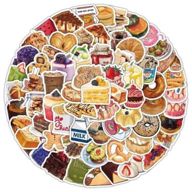 Imagem de 100 Adesivos Realistas De Comida Para Capacete, Bicicleta, Caderno E E