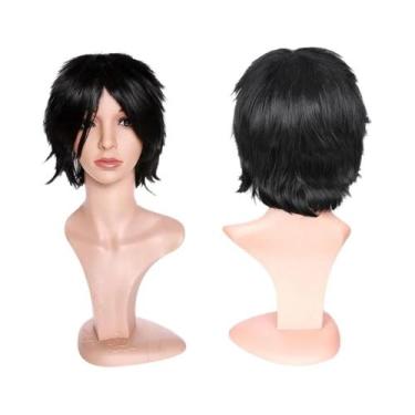 Imagem de Peruca Sintética Colorida BENIHAIR Curta Em Camadas Para Cosplay Mascu