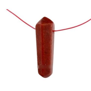 Imagem de Bi Terminado Quartzo Vermelho p Pingente Furo Vazado - CristaisdeCurve