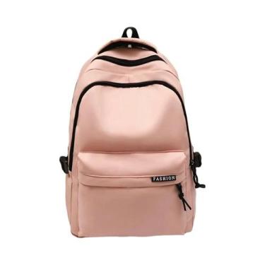 Imagem de Mochila Grande De Cor Sólida Preta Para Estudantes Do Ensino Médio, Bo