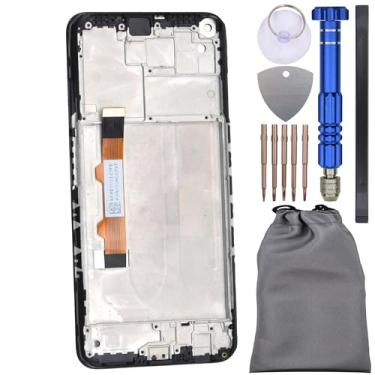 Imagem de Digitalizador de tela sensível ao toque com moldura para Xiaomi Redmi Note 9T preto 6.53