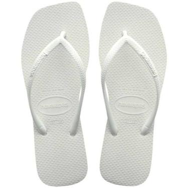 Imagem de Chinelo Havaianas Slim Square - Feminino - Branco - 3738, Branco, 37/3