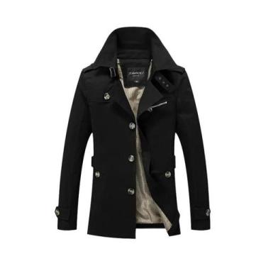 Imagem de Casaco Trench Casual Para Homens Em Tamanho Grande, Marca De Moda, Com