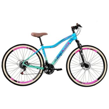 Imagem de Bicicleta Aro 29 Feminina Absolute Hera MTB 24V Suspensão 80mm Alumínio 6061 Freio a Disco Hidráulico,17,Azul Verde