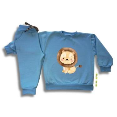 Imagem de Conjunto de Moletom Infantil Flanelado de Frio Unissex Roupa de Invern