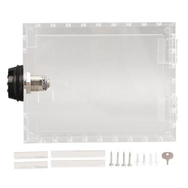 Imagem de Caixa de Trava Universal para Termostato com Cadeado Combinação Capa Acrílico Transparente Senha 3 Dígitos Instalação ou Sem Furacoes Uso em Casa Escr