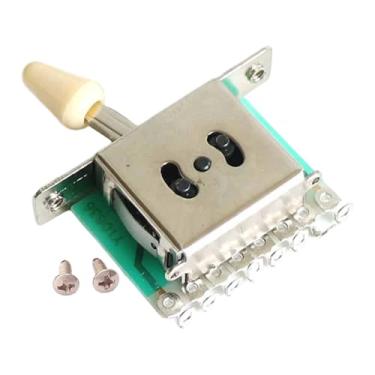 Imagem de Yunhgft Seletor de Captadores de Guitarra com Botão, Montagem Profissional com Parafusos, Amarelo 3 Vias