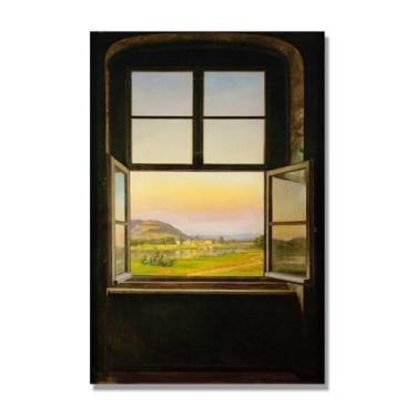 Imagem de J.C. Dahl Reprodução de arte famosa, arte em tela de paisagem romântica nórdica, decoração de parede elegante para sala de estar e escritório. (paisagem 62). 50 x 75 cm-19,7 x 29,6 pol. Somente tela