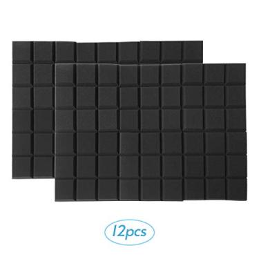 Imagem de Cosiki 6pcs Painéis de Espuma Acústica de 12x12x2 Polegadas, Espuma de Isolamento Acústico Com Superfície Em Formato Quadrado, Painéis de Redução de Ruído para Estúdio, KTV, Transmissão, Home (12