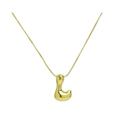Imagem de Colar Feminino Banhado a Ouro 18k Com Pingente De Letra Inicial Criati