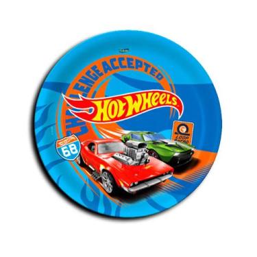 Imagem de Pratos Descartáveis de Papel para Aniversário Comemoração - Hot Wheels