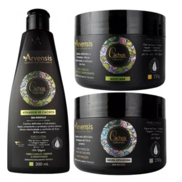 Imagem de Kit Arvensis Cachos Crespos Ativador Máscara Geleia Alta