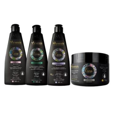 Imagem de Kit Arvensis Cachos Ondulados Shampoo Condicionador Ativador Geleia Suave