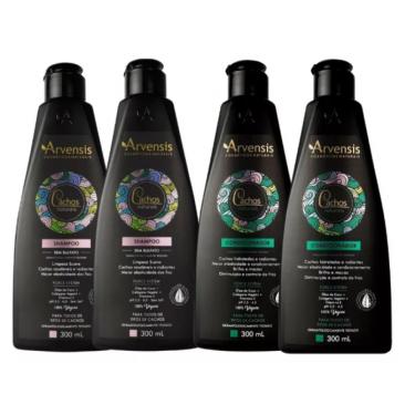 Imagem de Kit Cachos 2 shampoos + 2 condicionadores 300ml Arvensis