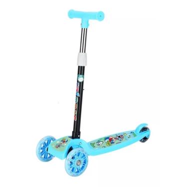 Imagem de Patinete Dobrável Infantil 3 Rodinhas Azul Lazer criança