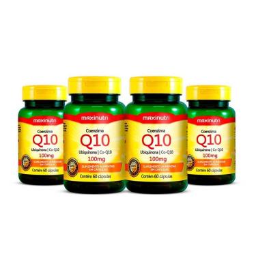 Imagem de Kit 04 Coenzima Q10 100mg Maxinutri Com 60 Capsulas