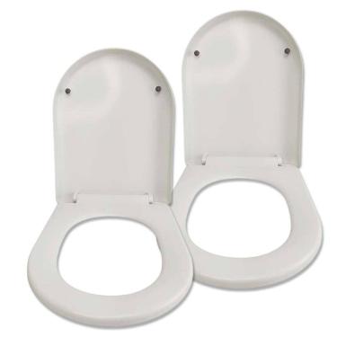 Imagem de Tampa de Vaso Soft Close Kit 2 Assento Sanitario Fechamento Suave Amortecedor Banheiro Privada Lavabo Higiene