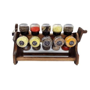 Imagem de Porta temperos com 20 recipientes de condimentos e colher - Boss Arte 