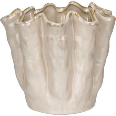 Imagem de VASO DECORATIVO ENFEITE CASA HOME&CO CERÂMICA 15x17x16cm MARFIM