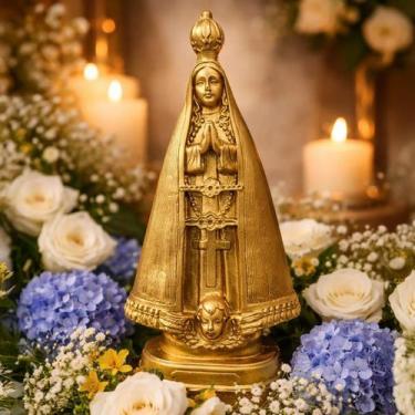 Imagem de Imagem Nossa Senhora Aparecida 20CM Perolado Dourado - Mãos de Luz Dec