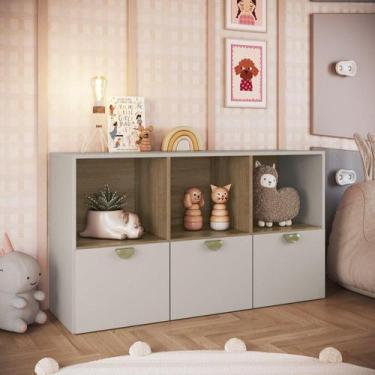 Imagem de Cômoda para Quarto Infantil com Nichos Lille Arenas - Art in Móveis