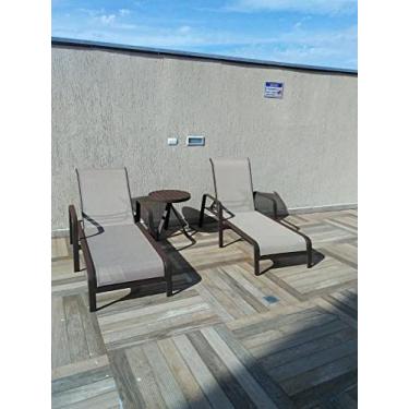 Imagem de Sarah Móveis - Espreguiçadeiras Piscina Encosto Regulável + Mesa Alumínio