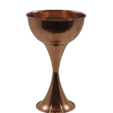 Imagem de Champanheira Balde Gelo Cobre Puro Funda Com Pé Sem Alça 5 - Metal Art