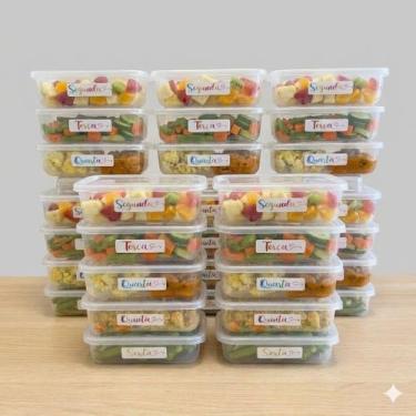 Imagem de Kit Potes Marmita Semanal Semaninha Refeições Empilhável Geladeira Fre