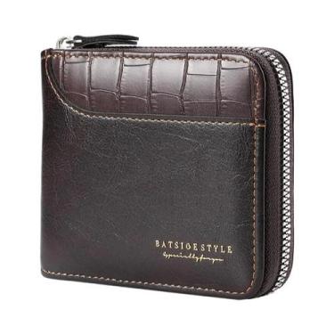 Imagem de Carteira Masculina De Couro Luxuosa Com Bolso Para Moedas, Porta-cartõ