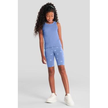 Imagem de Bermuda ciclista infantil florida cotton Brandili Azul, 4, Azul