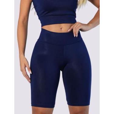 Imagem de Bermuda Suplex Fitness Feminina Academia Treino Malhar Cintura Alta Ci