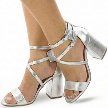 Imagem de Sandália Re&Ton Salto Bloco Alto Tiras Trançadas Feminina BL32-Feminino