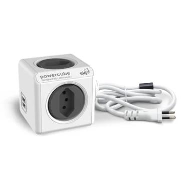 Imagem de Powercube Extended Pwc-x4u/3m Elg Cinza 4 Tomadas + 2 Usb Com Cabo 3m