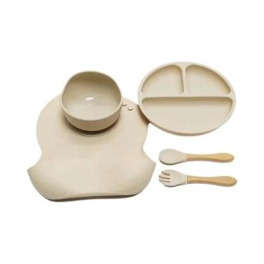 Imagem de Conjunto De Pratos De Silicone Para Crianças Com Sucção, Tigela Antide