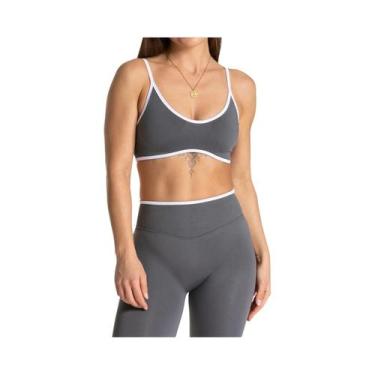 Imagem de Sutiã Esportivo Feminino Sem Costas, Cor Sólida, Respirável, Para Yoga