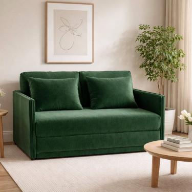 Imagem de Sofá-cama Casal Veludo Charlie Verde
