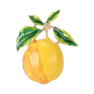 Imagem de Broche de Romã e Melancia com Strass - Presente para Festa, Amarelo188