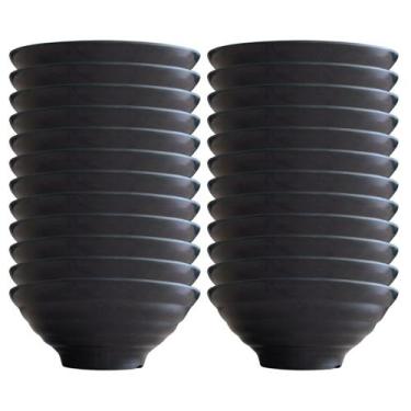 Imagem de 24 Bowl Oriental 1000ml Tigela Redonda em Melamina Preto 1L - Best