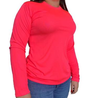 Imagem de Camisa com Proteção UV Lisa Manga Longa Rosa - Raju G, EXG