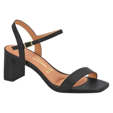 Imagem de Sandália Feminina Vizzano Salto Médio Grosso Gisele Quadrada Preto, Pr