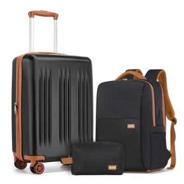 Imagem de Set de maletas Kono 3 piezas 20" con cerradura TSA giratoria negra