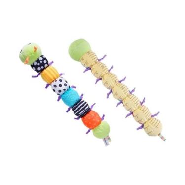 Imagem de Brinquedo De Pelúcia Macio Para Bebês, Lagarta Musical Sensorial Com C